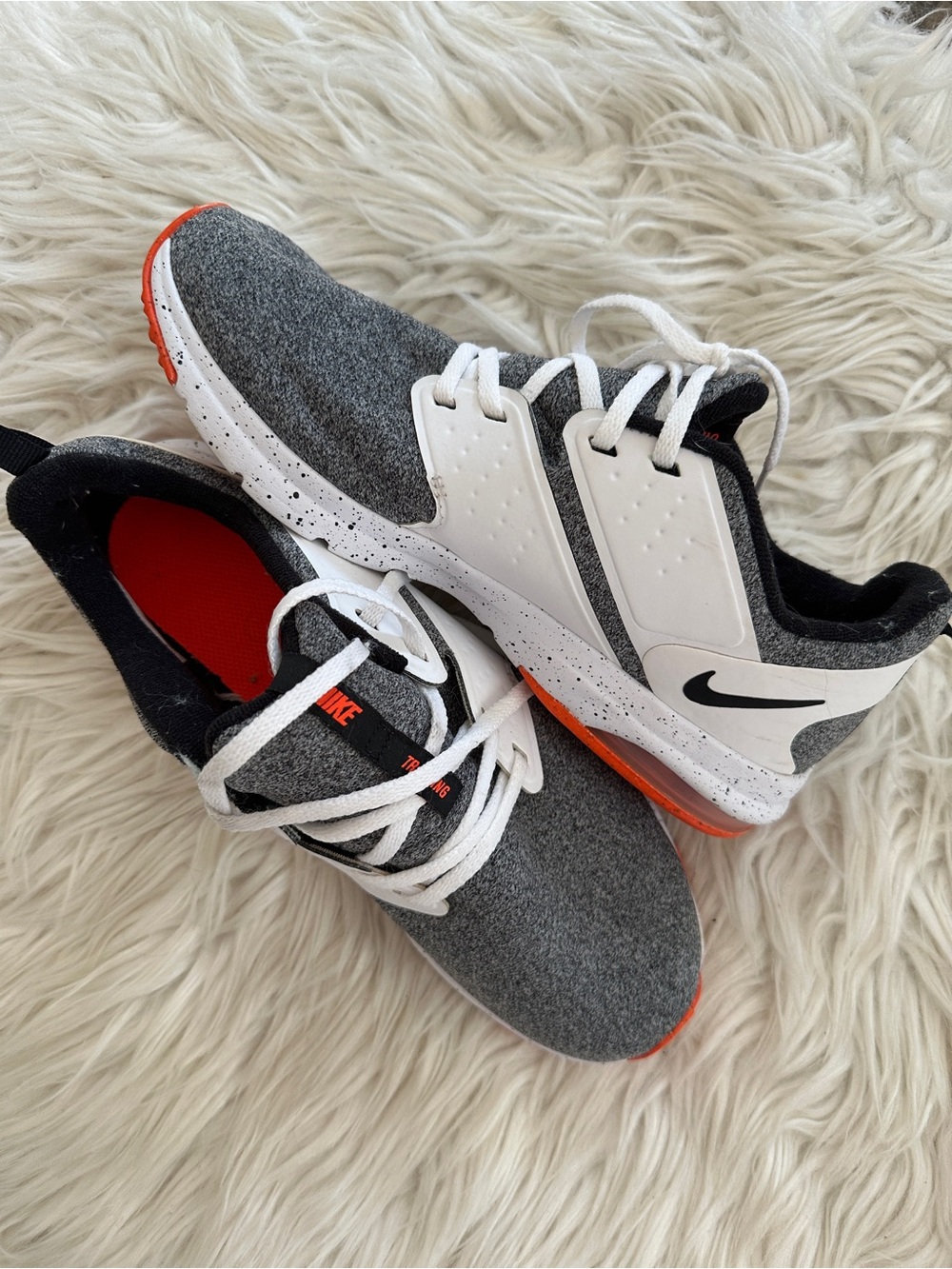 Nike Gray, White and Orange Casual Sneakers